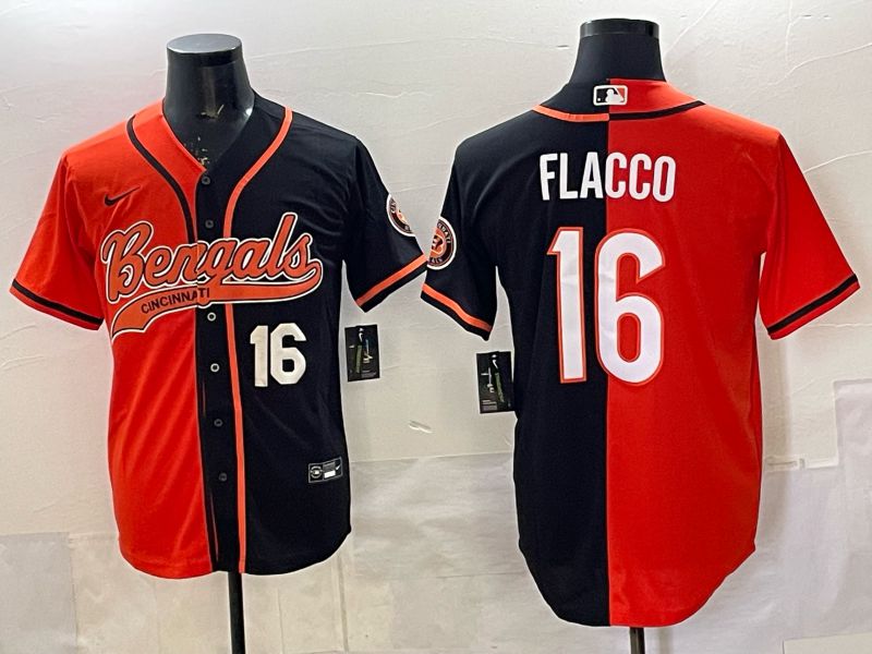 Men Cincinnati Bengals #16 Flacco black Orange Joint Name 2025 Nike Limited NFL Jersey style 5->cincinnati bengals->NFL Jersey